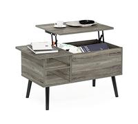 Furinno Jensen Table Basse Relevable avec Pieds en Bois, Chêne Français Gris, 48.01 (D) x 89.99 (W) x 47.60 (H) cm