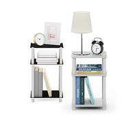 Furinno Just-Table D'appoint Turn-N-Tube à 3 Niveaux, Paquet de 2, Blanc