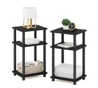 Furinno Juste Turn-N-Tube Table D'appoint à 3 Niveaux, paquet de 2, Américano