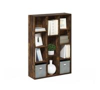 Furinno Luder Bibliothèque, 11 Cubes, Réversible, 24 X 74 X 106 Cm, pour Salon, Chambre, Bureau, Couleur Pin Ambré