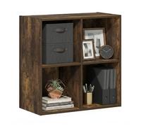 Furinno LUDER Bibliothèque 4 cubes en pin ambré | Étagère ouverte 11,6 x 23,9 x 24 cm pour salon, chambre à coucher, bureau à domicile