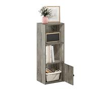 Furinno Luder Bibliothèque à 3 Niveaux avec 1 Porte de Rangement, Chêne Français