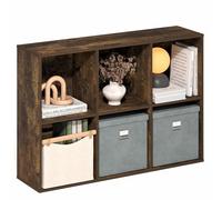 Furinno Luder Bibliothèque à 6 Cubes avec étagères Ouvertes, 9,5 x 24,6 x 35,4 cm, pour Salon, Chambre à Coucher, Bureau à Domicile, pin ambré