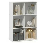 Furinno Luder Bibliothèque à 6 Cubes Blanc | Étagère ouverte 11,6 x 23,9 x 35,7 cm pour salon, chambre à coucher, bureau à domicile