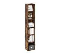 Furinno Luder Bibliothèque, Étagère Haute Moderne À 6 Niveaux, Bibliothèque avec Étagères Ouvertes, 23,6 X 30,5 X 180 Cm, pour Salon, Chambre, Bureau, Pin Ambré