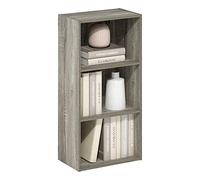 Furinno Luder Bibliothèque ouverte à 3 niveaux, Chêne français, 3-Tier, Blanc/Vert