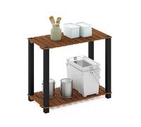 Furinno Pangkor Turn-N-Tube Table D'appoint en Bois pour Intérieur et Extérieur avec Poteaux Carrés, Engineered Wood, Naturel/Noir, 59,9 (L) x 50 (H) x 30 (P) cm