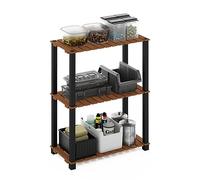 Furinno Pangkor Turn-N-Tube Table D'appoint en Bois pour Intérieur et Extérieur avec Poteaux Carrés, Engineered Wood, Naturel/Noir, 59,9 (L) x 74,9 (H) x 30 (P) cm