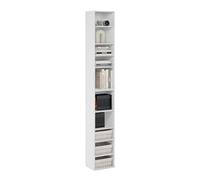 Furinno PASIR Bibliothèque, 10 Niveaux, avec Étagère Ouverte, 23,4 X 30 X 200 Cm, Idéale pour Le Salon, La Chambre Ou Le Bureau, Blanche.