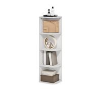 Furinno Pasir Bibliothèque à 4 Niveaux avec Coin, Blanc