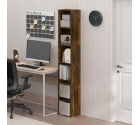 Furinno PASIR Bibliothèque à 6 Niveaux, étagère de Rangement Ouverte, pour Bureau à Domicile, Salon, 24,9 x 30,5 x 180,3 cm, chêne ambré
