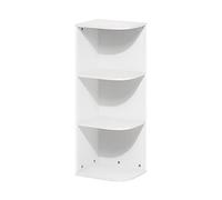 Furinno Pasir Bibliothèque d'angle ouverte à 3 niveaux, Blanc, 3-Tier Corner
