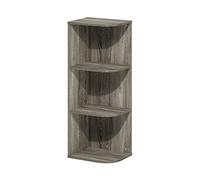 Furinno Pasir Bibliothèque d'angle ouverte à 3 niveaux, Chêne français, 3-Tier Corner