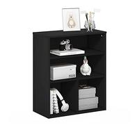 Furinno Pasir Bibliothèque d'exposition à 3 niveaux, Chêne noir, 59.9(W) x 71.4(H) x 30(D) cm
