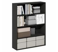 Furinno PASIR Bibliothèque, étagère à 4 Niveaux avec étagère de Rangement Ouverte, 9,3 x 31,3 x 41,8 cm, pour Bureau à Domicile, Salon, Couleur Expresso