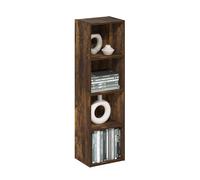 Furinno PASIR Bibliothèque, Étagère Moderne À 4 Niveaux, Étagères Ouvertes, 9 X 12 X 42 cm, pour Salon, Chambre, Bureau, Pin Ambré