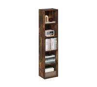 Furinno PASIR Bibliothèque, Étagère Moderne À 5 Niveaux, Étagères Ouvertes, 9 X 12 X 52 cm, pour Salon, Chambre, Bureau, Pin Ambré