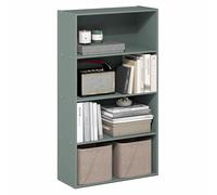 Furinno PASIR Étagère, Bibliothèque À 4 Niveaux avec Étagère Ouverte, 24 X 60 X 106 Cm, Idéale pour Le Salon, La Chambre Ou Le Bureau, Vert Sauge