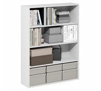 Furinno PASIR Étagère, bibliothèque à 4 Niveaux avec étagère Ouverte, 9,3 x 31,3 x 41,8 cm, idéale pour Le Bureau ou Le Salon, Blanche.