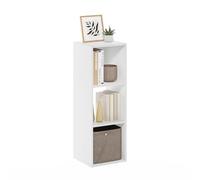 Furinno PELLI Étagère À Livres, Étagère 3X1, Meuble De Rangement Cubique, 29,5 X 31 X 91 cm, pour Salon, Chambre, Bureau, Blanc