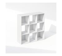 Furinno PELLI Étagère, Bibliothèque À 9 Cubes, Rangement Intégré, 29,7 X 89,7 X 90 Cm, Idéale pour Le Salon, La Chambre Ou Le Bureau, Blanche.