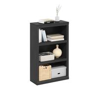 Furinno Rail Étagère, Bibliothèque À 3 Niveaux avec Étagère Ouverte, 25,7 X 62,5 X 99 Cm, Idéale pour Le Salon, La Chambre Ou Le Bureau, en Bois Noir.