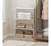 Furinno Reed Étagère réglable Multifonction à 3 Niveaux pour vêtements et Placard, Blanc