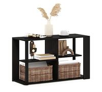Furinno Romain Tableau Basse avec Étagère, Bois d'ingénierie, Expresso/Noir, 29,7 (D) x 80 (W) x 46,7 (H) cm