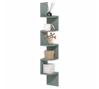Furinno Rossi Étagère À Livres Murale, Étagère D’Angle Radiale en Zigzag À 5 Niveaux, pour Salon, Chambre, Salle De Bains Et Bureau À Domicile, Vert Sauge
