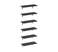 Furinno Rossi Étagères flottantes murales Lot de 6, Étagère Murale 46 cm, Étagère Flottante, Étagères murales, pour Salle de Bain, Chambre, Salon, Espresso