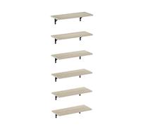 Furinno Rossi Étagères flottantes murales Lot de 6, Étagère Murale 46 cm, Étagère Flottante, Étagères murales, pour Salle de Bain, Chambre, Salon, Pin Métropolitain