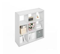 Furinno Simple Organisateur Cube, Étagère 9 Cubes, Étagère à Dos Ouvert, Étagères de Rangement, Cadre Extra épais, pour Organisation et Rangement, Salon, Bureau à Domicile, Blanc