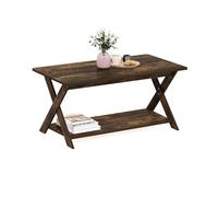 Furinno Simpliste Moderne Table Basse avec Croisée, Pin Ambré