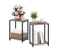 Furinno Simpliste Table D'appoint avec Cadre en Métal, Paquet de 2, Chêne Français
