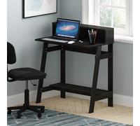 Furinno Simplistic Petit Bureau d'ordinateur rectangulaire avec étagère, Bureau de Jeu pour Bureau à Domicile, Chambre à Coucher, Salle d'étude, Noir Expresso 81,3 cm
