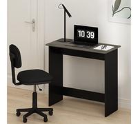 Furinno Simplistic - Petite Table d'ordinateur rectangulaire avec tiroirs - 78,7 cm - pour Bureau à Domicile, Chambre à Coucher, Bureau d'étude - Chêne Gris