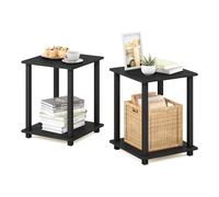 Furinno Simplistic Tables de Bout, Bois, Americano/Noir, Taille Unique, One Size