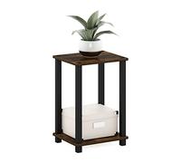 Furinno Simplistique Table d'appoint, Engineered Wood, Paquet de 1, Pin Ambré/Noir