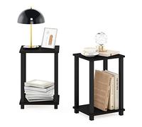 Furinno Simplistique Table d'appoint, Paquet de 2, Expresso/Black