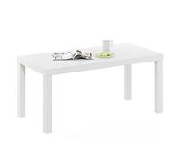 Furinno Table basse, bois d'ingénierie, blanc, 99,01 (L) x 44,5 (H) x 48,01 (P) cm