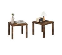 Furinno Table d’Appoint Carrée Classique Homey, Lot de 2, Pin Ambré