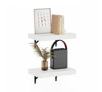 Furinno Tanna, Ensemble De 2 Ã‰tagères Murales Flottantes, Ã‰tagère Murale De 38 Cm (15 Pouces), Idéale pour La Salle De Bain, Le Bureau Ou Le Salon, Finition Blanche Texturée.