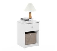 Furinno Tidur Table de Nuit avec 1 Tiroir, Blanc, 45 (W) x 61.3 (H) x 39.8 (D) cm