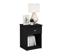 Furinno Tidur Table de Nuit avec 1 Tiroir, Paquet de 2, Chêne Noir