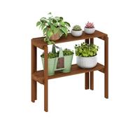 Furinno TIOMAN Étagère à Plantes, Support à 2 Niveaux, présentoir pour Plusieurs Plantes et Pots, Montage Facile sans Outils, terrasse, Balcon, Jardin, Style Naturel