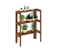 Furinno TIOMAN Étagère à Plantes, Support à 3 Niveaux, présentoir pour Plusieurs Plantes et Pots, Montage Facile sans Outils, terrasse, Balcon, Jardin, Style Naturel
