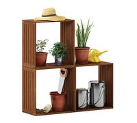 Furinno TIOMAN Étagère de Rangement d'extérieur empilable Multifonction en Huile de Teck pour terrasse, Jardin, Porche, Naturel