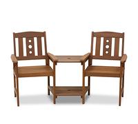 Furinno Tioman Outdoor Hardwood Jack & Jill ensemble de Chaises Natural, One Size