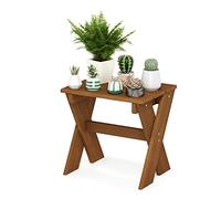Furinno Tioman Table d'appoint avec Support pour Fleurs, Bois, Naturel, 45,2 (W) x 43,9 (H) x 35,1 (D) cm