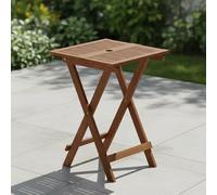 Furinno TIOMAN Table d'appoint Pliante pour extérieur, Table d'appoint de Patio, Table Basse Portable en Bois pour Balcon, Jardin, Porche, Finition Huile de Teck, Bois Clair